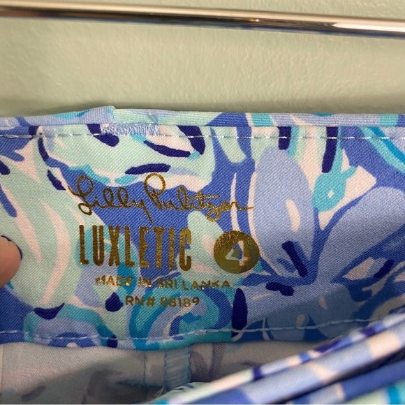 Lilly Pulitzer Cameron Pant Saltwater Blue Suns Out Funs Out 4‎ UPF 50+ Luxletic - Picture 3 of 5